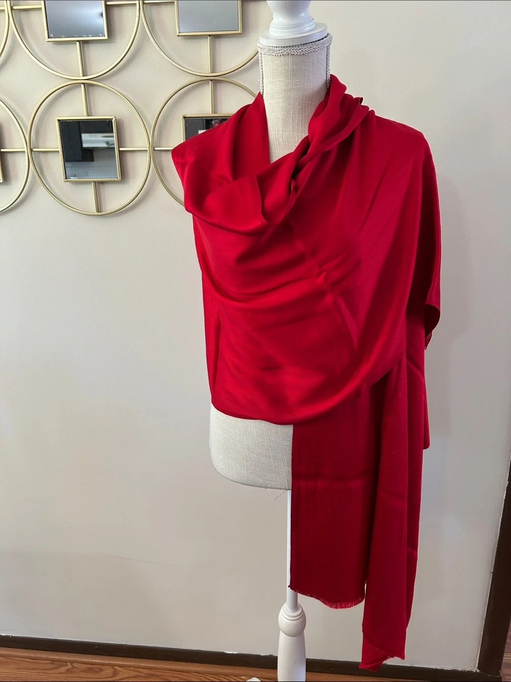 Vince Camuto Vibrant Red Wrap Scarf / shawl, viscose size 80”x 26”